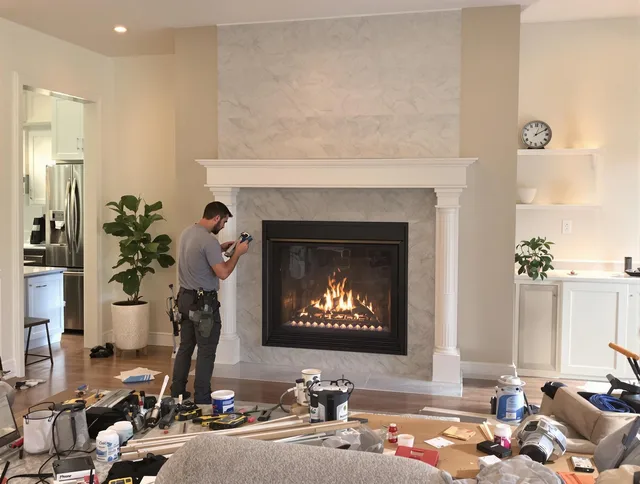 Newly installed fireplace by Sunrise Chimney Sweep in Sunrise, FL